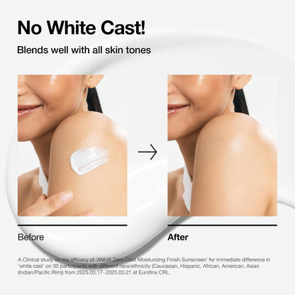 HOTAnua, Zero-Cast Moisturizing Sunscreen SPF 50, Glow Natural Sunscreen for face, No White Cast, Hyaluronic Acid, Niacinamide, Oil-Free, Korean Skincare, 1.69 fl oz
