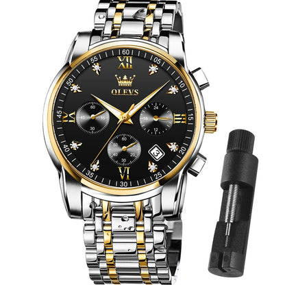 HOTOLEVS Mens Watches Waterproof Stainless Steel Adjustable Bracelet Watch Quartz Analog Watch for Men Fashion Business Classic Mens's Wrist watch's Casual Watches Gold/Blue/Black/White/Face/Dial
