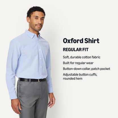 HOTAmazon Essentials Men's Long-Sleeve Pocket Oxford Shirt