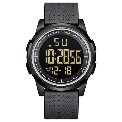 HOTGOLDEN HOUR Ultra-Thin Minimalist Sports Waterproof Digital Watches Men with Wide-Angle Display Rubber Strap Wrist Watch for Men Women