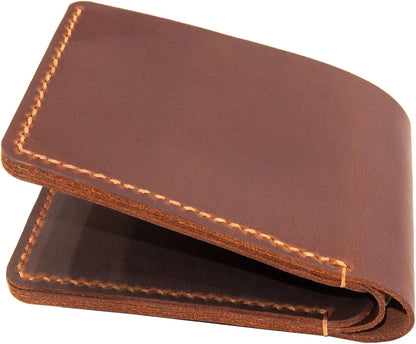 HOTPersonalized Bifold Wallet, Handmade Wallet for Men,Slim Leather Wallet, Man Wallet Gift for Anniversary, Graduation, Dad, Boyfriend, Engraved Custom Wallet
