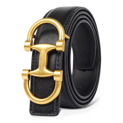 HOTRelang Women's Belts with Gold Buckle, Fashion Waist Band, Elegant Ladies' Belt, Gift for Women