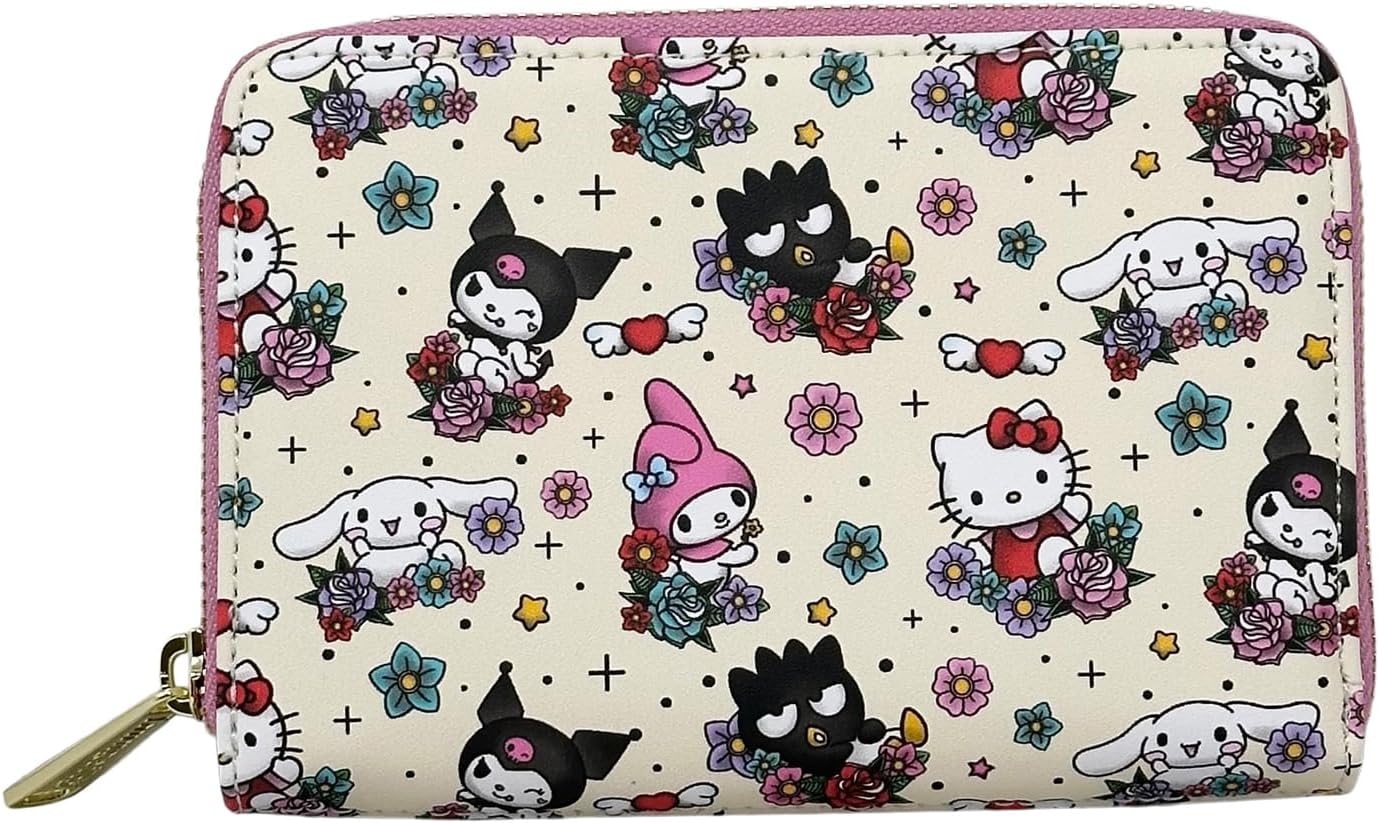 HOTLoungefly Sanrio Hello Kitty and Friends Tattoo Allover Print Zip Around Wallet