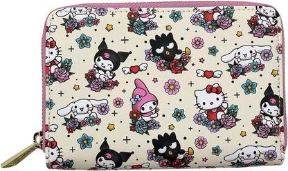 HOTLoungefly Sanrio Hello Kitty and Friends Tattoo Allover Print Zip Around Wallet