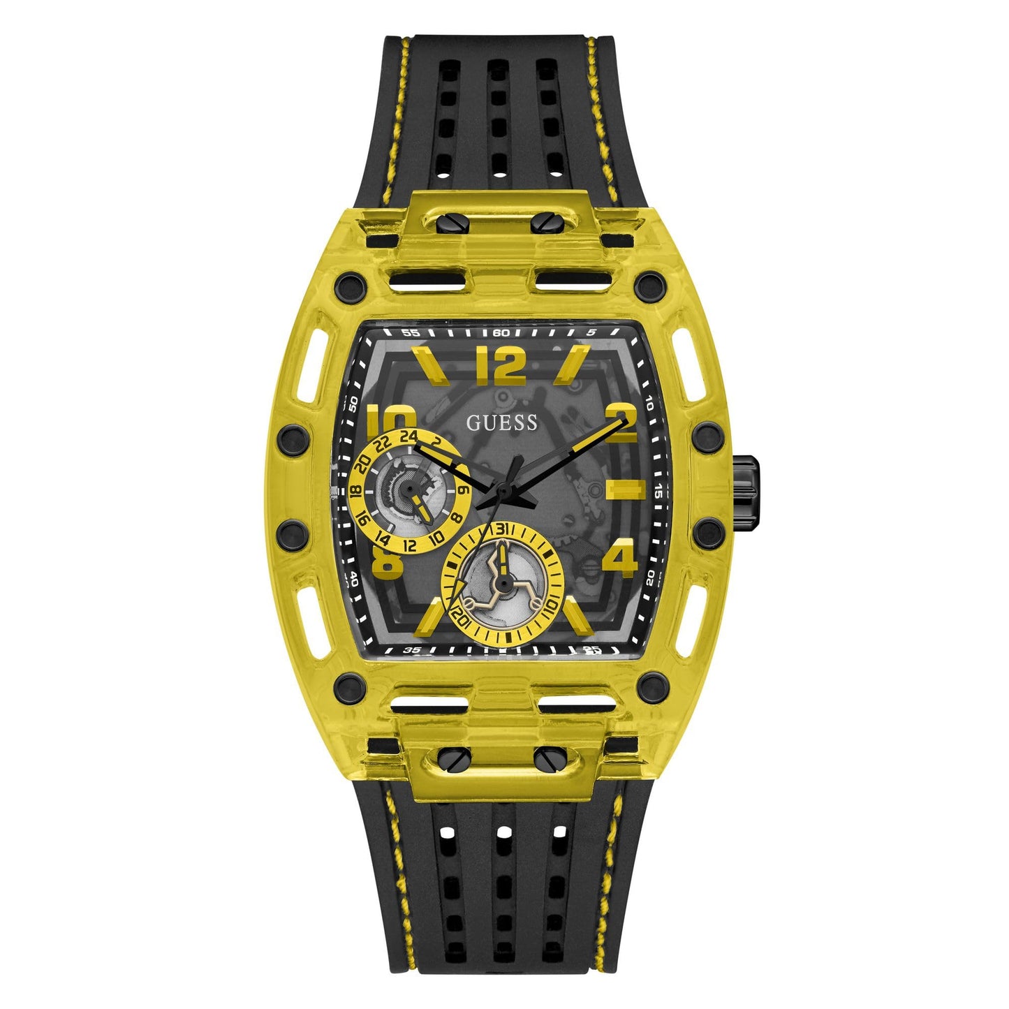 HOTGuess Men's GW0G Series| Analog Trend Watch| Polycarbonate Case| Silicone Bracelet | 50M Water Resistance