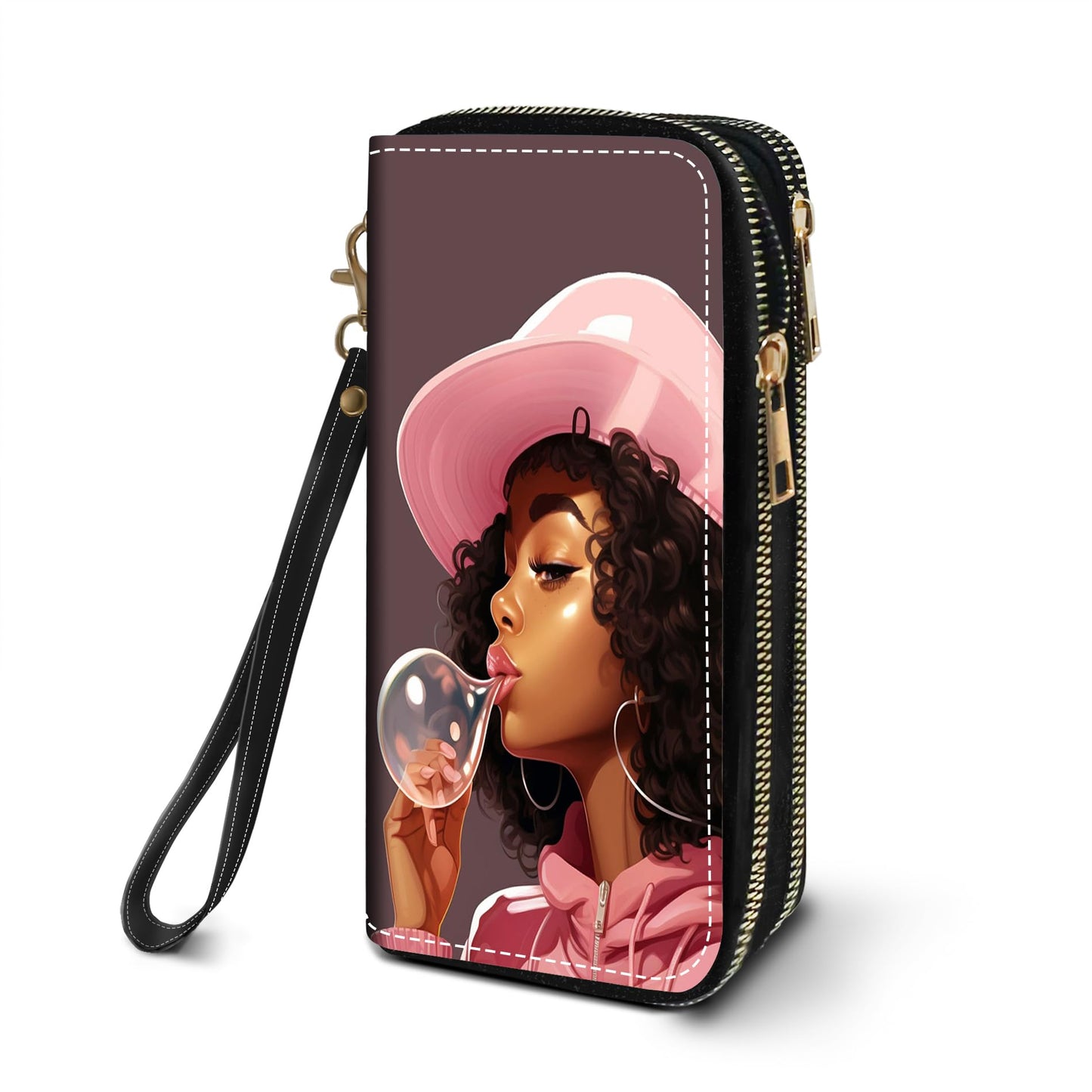 HOTWomen's Large Capacity Wallet PU Leather Double Zipper Clutch Purse Multifunctional Wallet with Removable Wristlet Strap for Smart Phone/Coin/Card/Cash, Floral Quotes Bible Verse Philippians 4-13