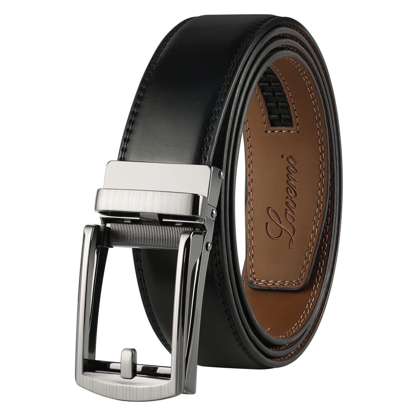 HOTLavemi Men's Real Leather Ratchet Dress Casual Belt, Cut to Exact Fit,Elegant Gift Box
