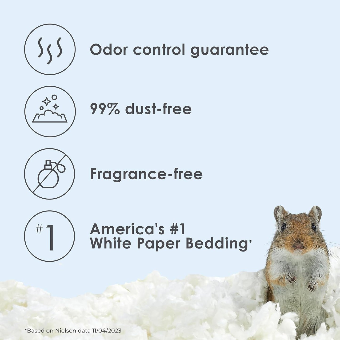 HOTKaytee Clean & Cozy White Paper Bedding, Made for Small Animals, 49.2 Liters