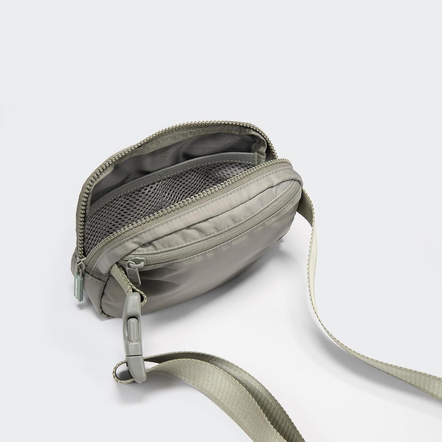 HOTPander Two Way Zipper Fanny Pack Nylon Everywhere Belt Bag for Women, Water Repellent Waist Packs, Crossbody Bags with Adjustable Strap (Grey Sage).