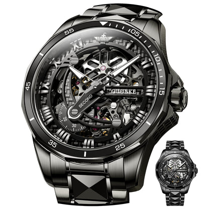 HOTOLEVS Luxury Watches for Men Big Stainless Steel Waterproof Analog Quartz