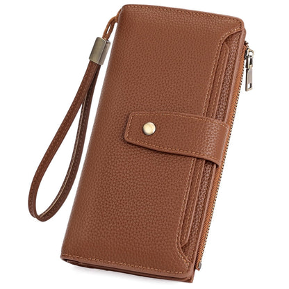 HOTGAEKEAO Womens Wallet RFID Blocking Large Capacity Vegan Leather Card Holder Wristlet Clutch with 32 Card Slots 4 ID Windows