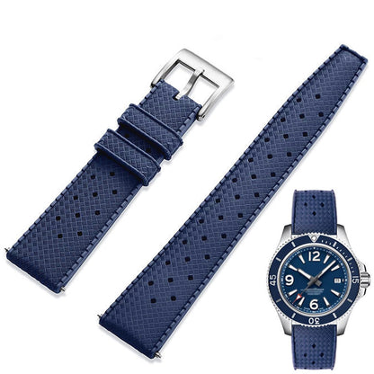HOTFKM Rubber Watch Strap Quick Release Tropical Style Fluororubber 18mm 19mm 20mm 21mm 22mm Soft Breathable Durable FKM Rubber Watch Band Universal Replacement Band Strap for Men Women