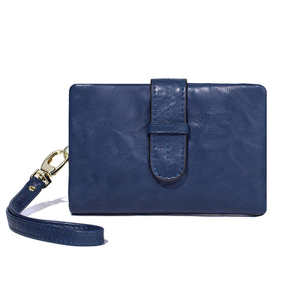 HOTWallets for Women Small Leather Rfid Ladies Wallets Bifold Medium Billfolds for Women Compact Trifold Wristlet with Wrist Strap Coin purse Card holder (Green)