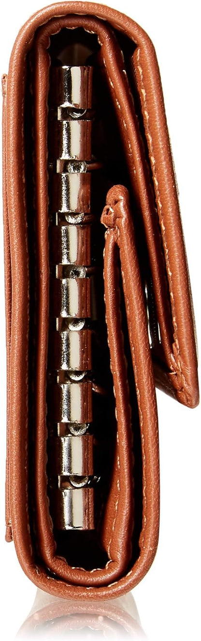 HOTRoyce Leather Trifold Key Case Organizer Wallet In Genuine Leather Tri-Fold Wallet, Tan