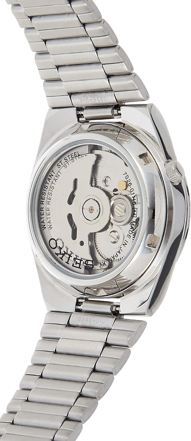 HOTSEIKO 5 Automatic Black Arabic Dial Stainless Steel Men's Watch SNK063J5