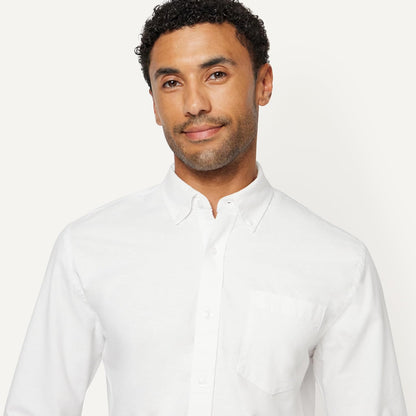 HOTAmazon Essentials Men's Long-Sleeve Pocket Oxford Shirt