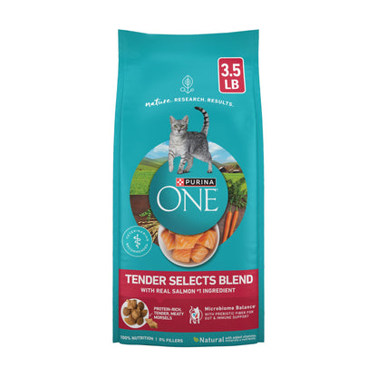 HOTPurina ONE Natural Dry Cat Food, Tender Selects Blend With Real Salmon - 7 lb. Bag