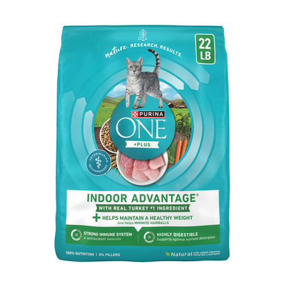 HOTPurina ONE Natural, Low Fat, Weight Control, Indoor Dry Cat Food, +Plus Indoor Advantage - 16 lb. Bag