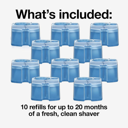 HOTBraun Clean & Renew Refill Cartridges CCR, Replacement Shaver Cleaner Liquid Solution for Clean&Charge System, Pack of 10