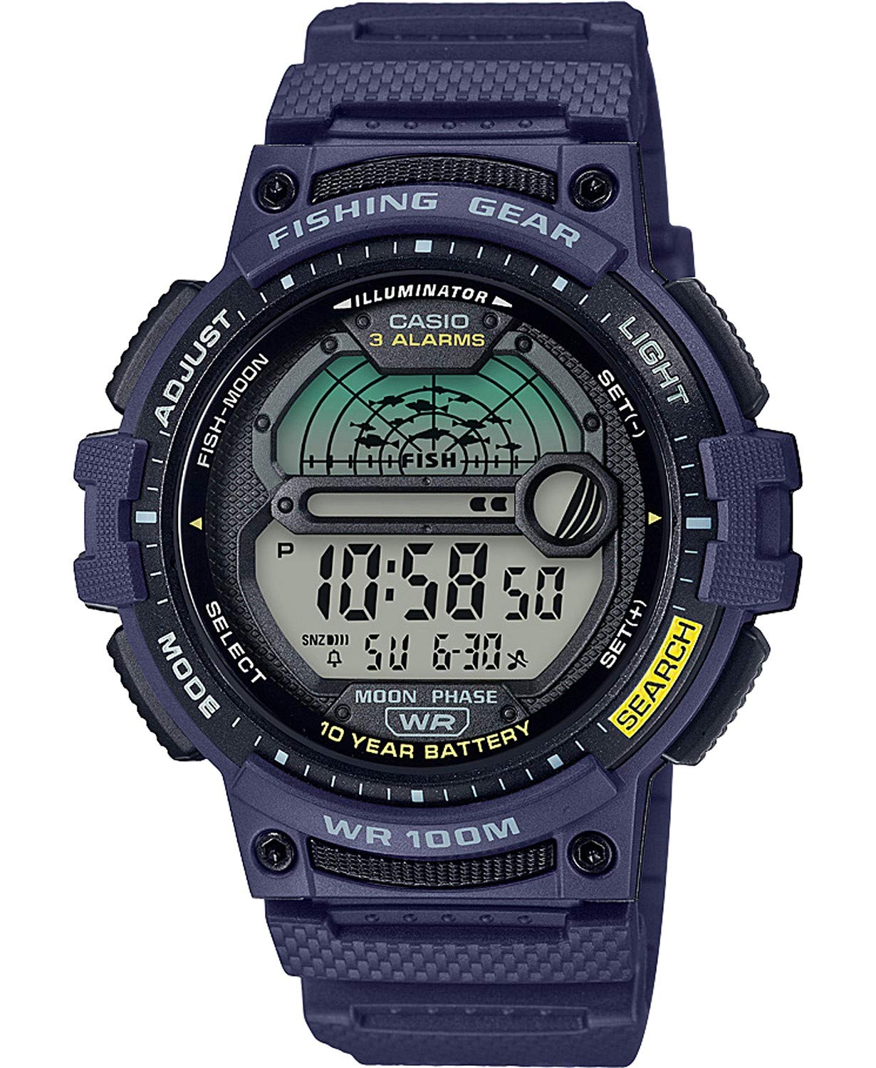 HOTCasio Fishing Timer Quartz Watch with Resin Strap