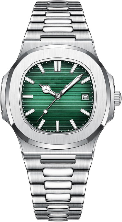 HOTBESTKANG Men Quartz Movement Watch Waterproof Luminous Men's Watch, Stainless Steel Strap Business Watches