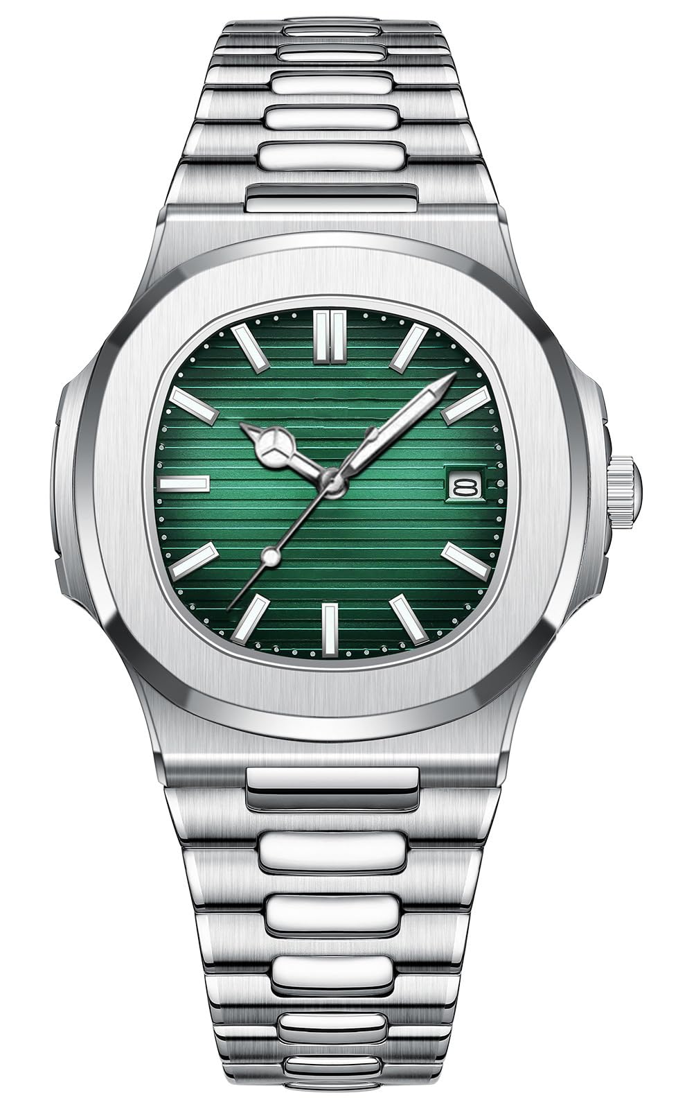 HOTBESTKANG Men Quartz Movement Watch Waterproof Luminous Men's Watch, Stainless Steel Strap Business Watches