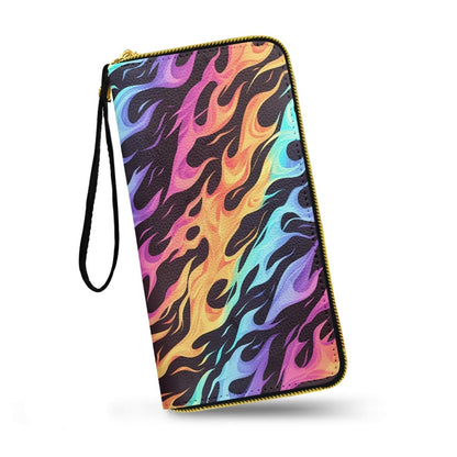 HOTColorful Tie-Dye Large Capacity Wristlet Wallet for Women Gradient Spiral Long Zipper Purse Abstract Aesthetics Travel Wallet Clutch Bag Handbag with Coin Pocket