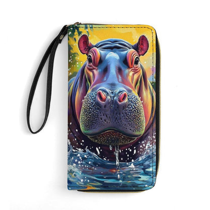 HOTColorful Owl Women's Wallet Wristlet Zipper Purse with Hand Strap Travel Credit Card Holder for Daily Use Gifts