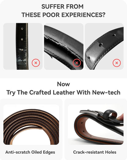 HOTCHAOREN Mens Belts Leather Gift for Men - Ideal Match for Mens Dress Shoes