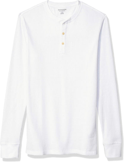 HOTAmazon Essentials Men's Long Sleeve Waffle Henley Shirt