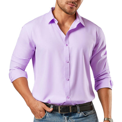 HOTDress Shirts for Men Big and Tall(XL Big-6XL Big Tall) Button Down Long Sleeve Business Casual Collared Shirt