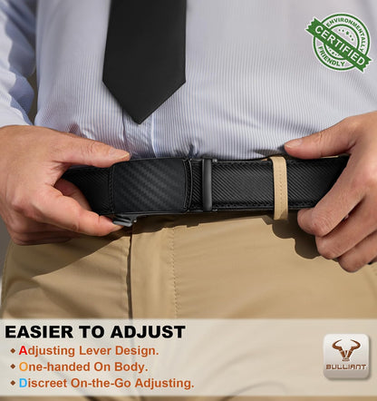 HOTBULLIANT Men's Belt,Slide Ratchet Belt Adjsutable For Men Suit Casual Jeans Gift Boxed,Trim To Fit