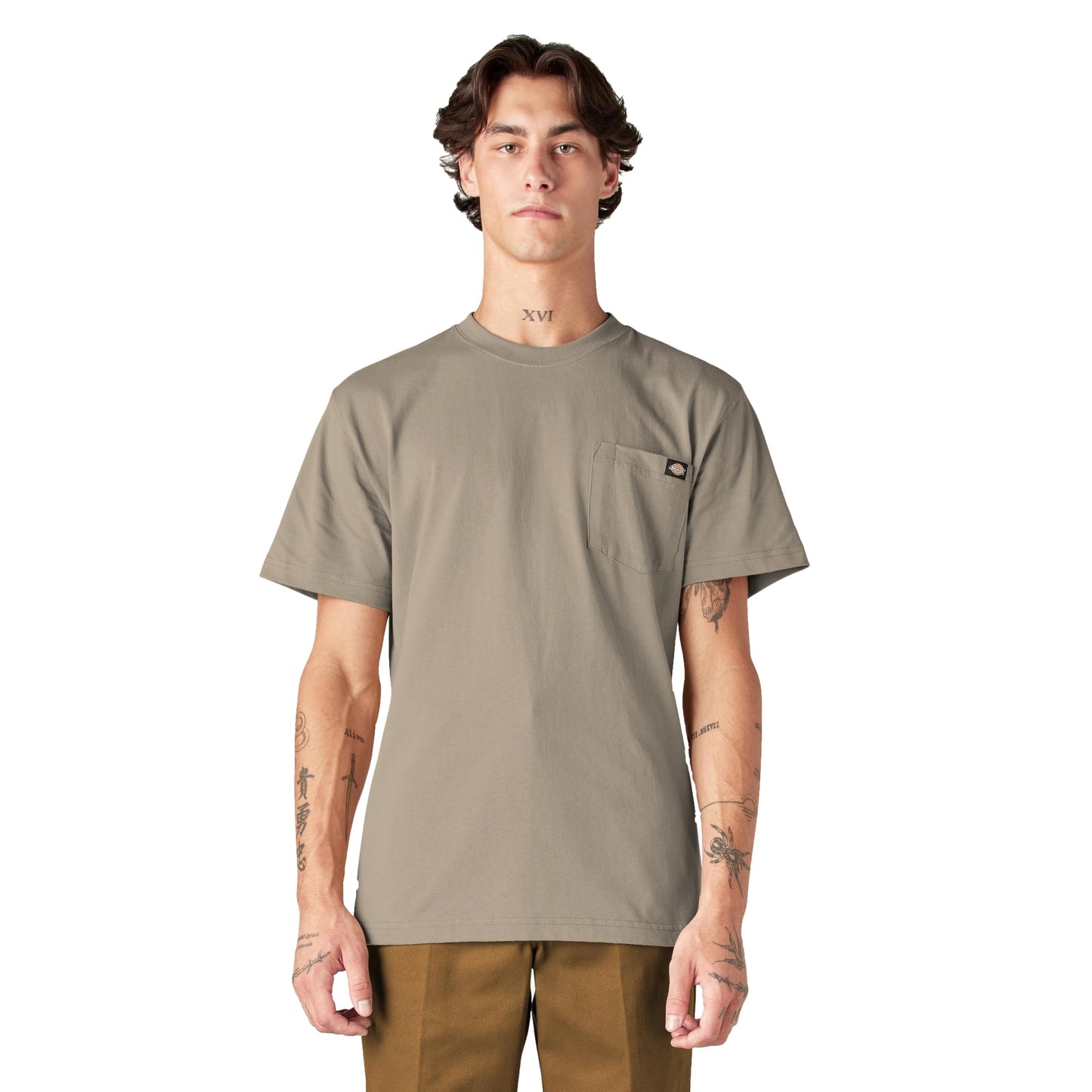 HOTDickies Men's Heavyweight Heathered Short Sleeve Pocket T-Shirt