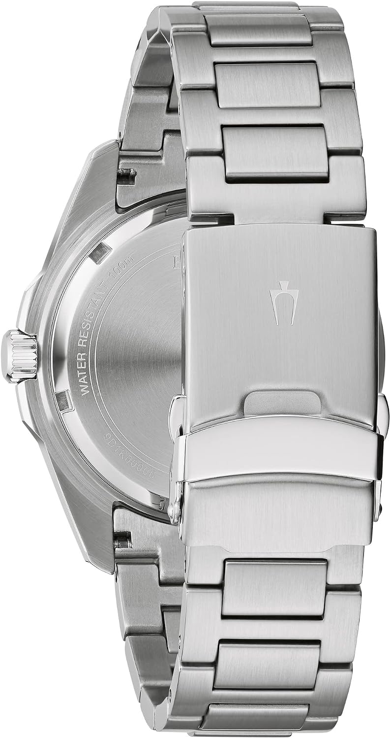 HOTBulova Men's Marine Star 'Series B' Stainless Steel 3-Hand Calendar Quartz Watch, Black Dial Style: 98B203