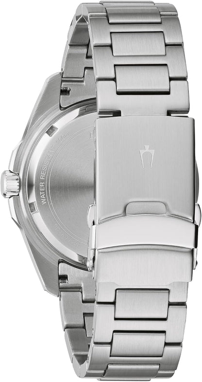 HOTBulova Men's Marine Star 'Series B' Stainless Steel 3-Hand Calendar Quartz Watch, Black Dial Style: 98B203
