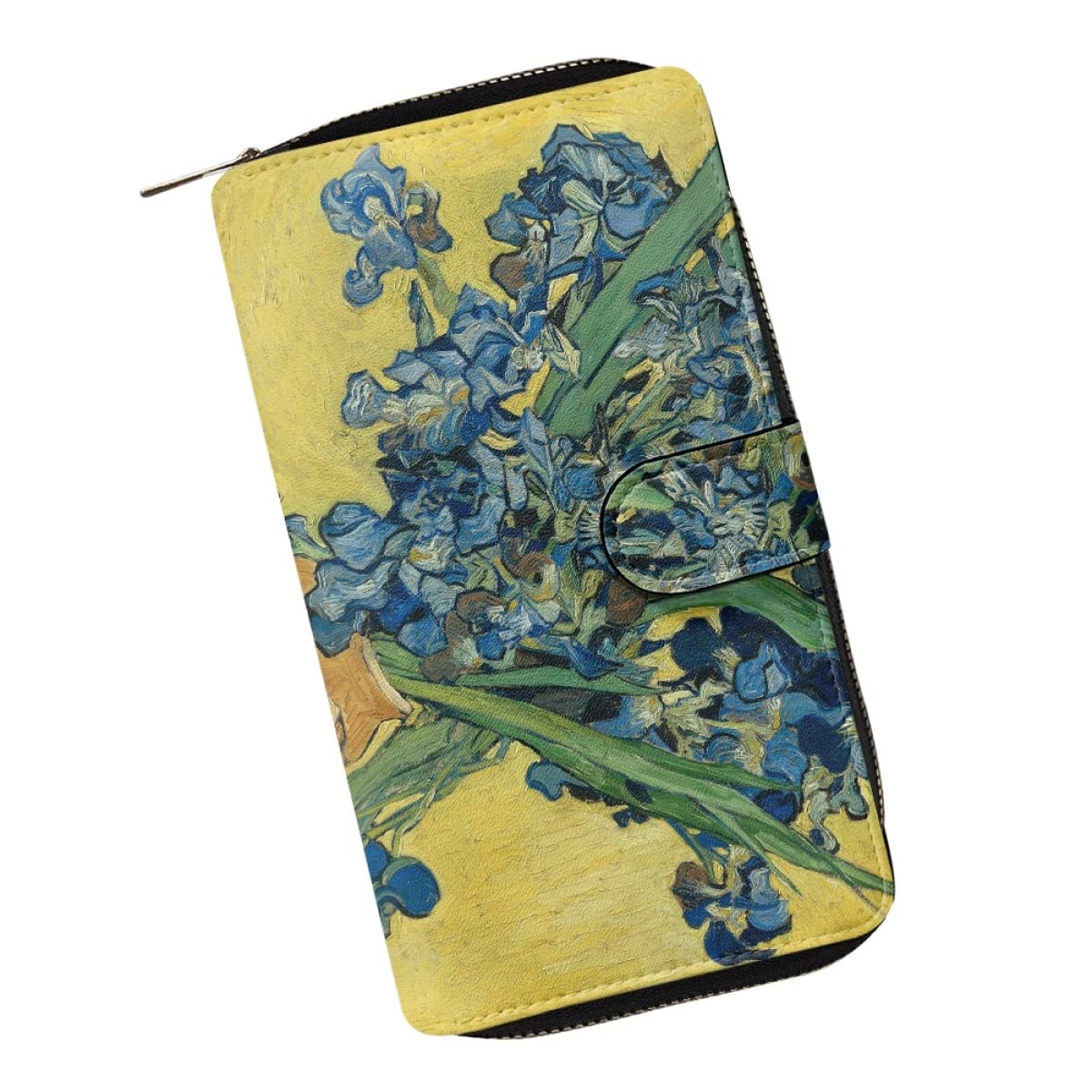 HOTjoo meryer Monet Oil Painting Flap Long Wallet Water Lilies Print Leather Wallet for Women Men,Monet Water Lilies