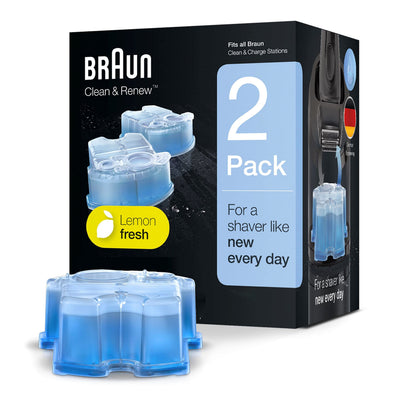 HOTBraun Clean & Renew Refill Cartridges CCR, Replacement Shaver Cleaner Liquid Solution for Clean&Charge System, Pack of 4