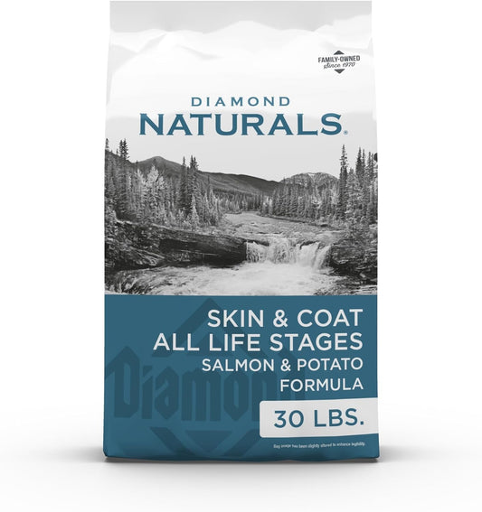 HOTDiamond Naturals Skin & Coat Puppy, Adult & Senior Dry Dog Food Salmon 30lb | Real Salmon & Potato | Omega Fatty Acids Help Support Healthy Skin & Shiny Coat | Guaranteed Probiotics & Superfoods