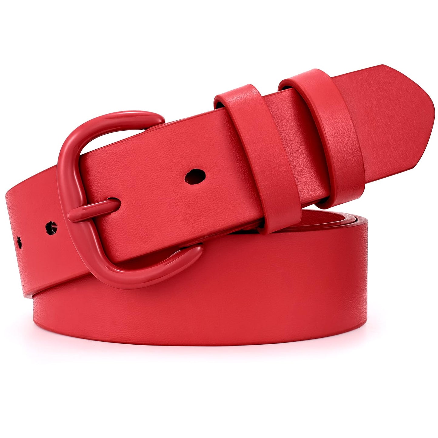 HOTWHIPPY Women Leather Belt for Jeans Pants Dresses Black Ladies Waist Belt with Pin Buckle