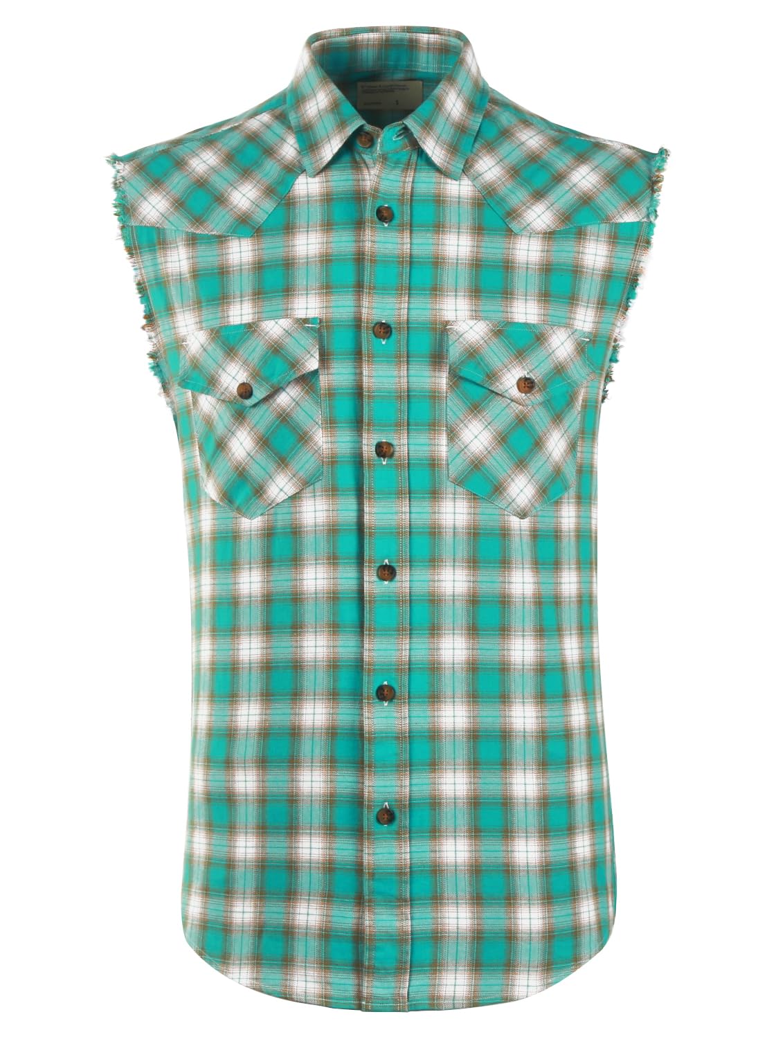 HOTMen's Casual Flannel Plaid Shirt Sleeveless Plus Size Vest