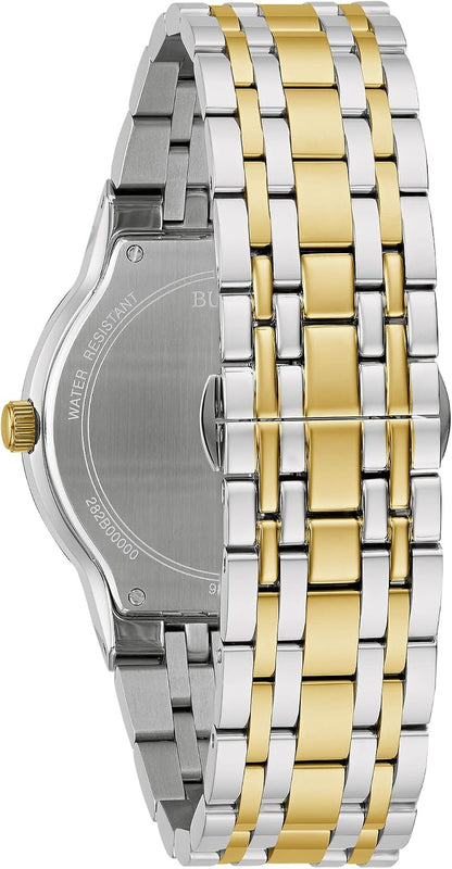 HOTBulova Men's Multi-Function 3-Hand Quartz Watch with Diamond Dial, Edge to Edge Crystal