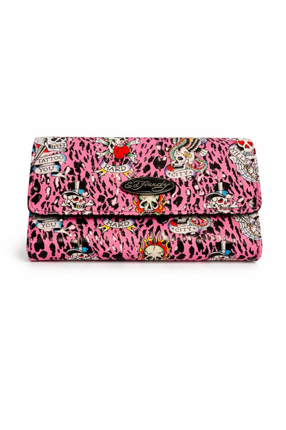 HOTED HARDY Women's Trifold Wallet with Multicompartment Storage EHW193 (Pink/White)