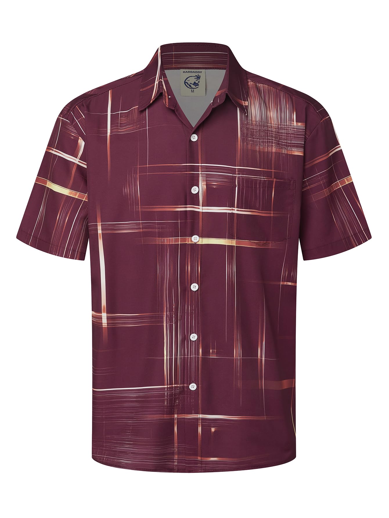 HOTHardaddy Men's Hawaiian Shirt Short Sleeves Printed Button Down Summer Beach Casual Shirts