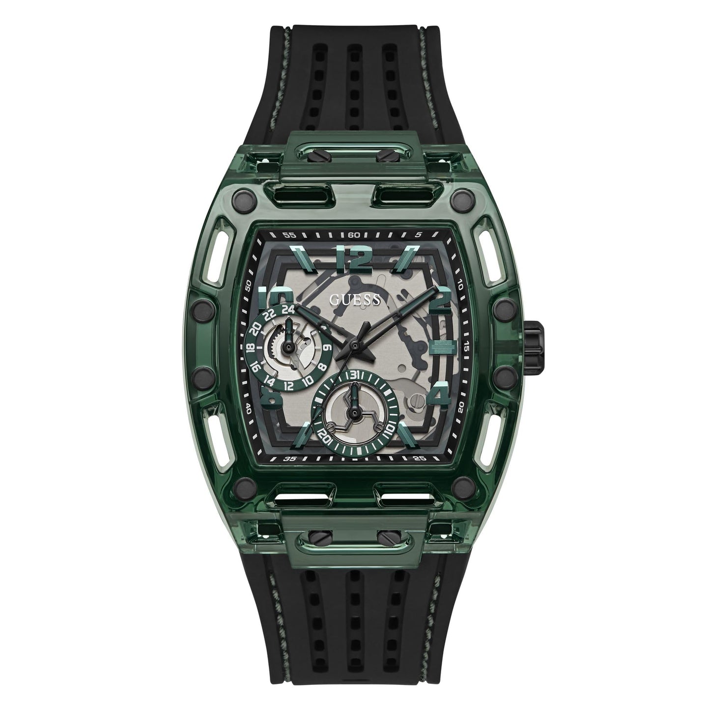 HOTGuess Men's GW0G Series| Analog Trend Watch| Polycarbonate Case| Silicone Bracelet | 50M Water Resistance