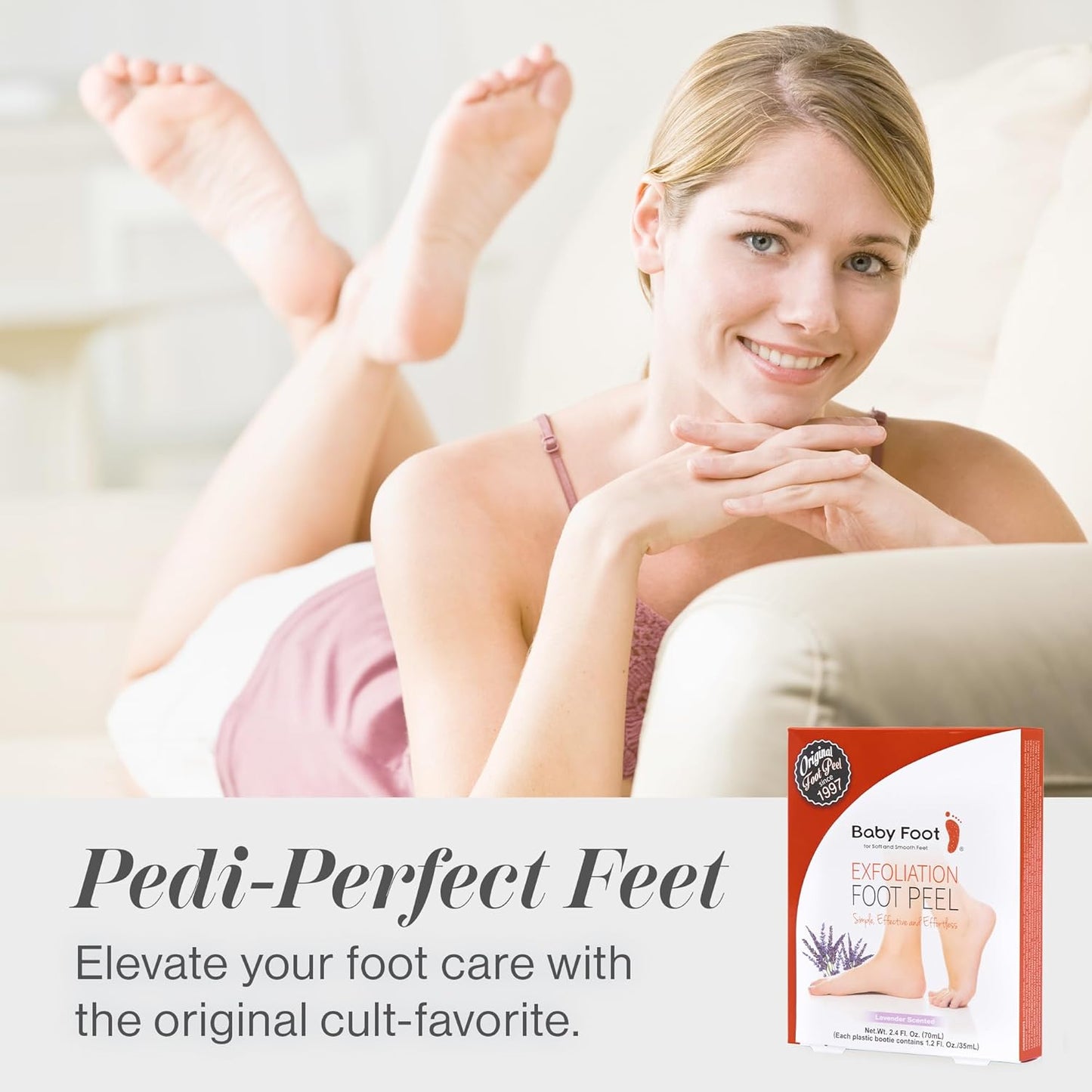 HOTBaby Foot Original Exfoliation Foot Peel - For Rough Cracked, Dry Feet, Dead Skin Removal - Foot Peeling Mask for Baby Soft Feet - Spa Experience at Home & Gift Ideas - Lavender Scented