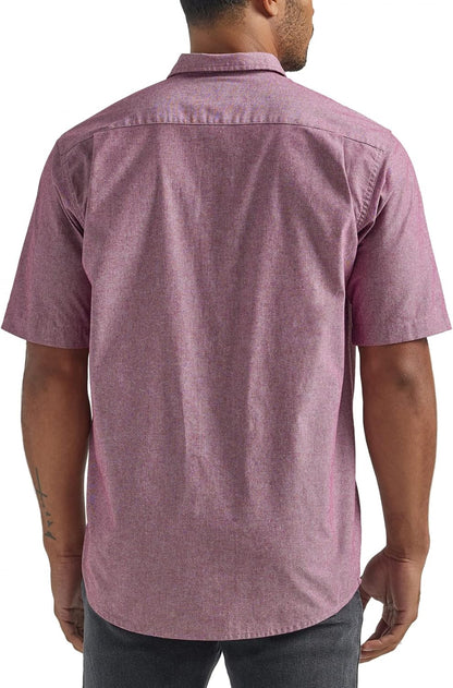 HOTWrangler Authentics Men's Short Sleeve Classic Woven Shirt
