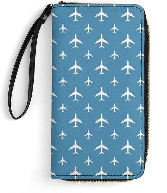 HOTCute Multi-layer Airplane Leather Wallet for Womens Birthday, High Capacity, Ideal Gift