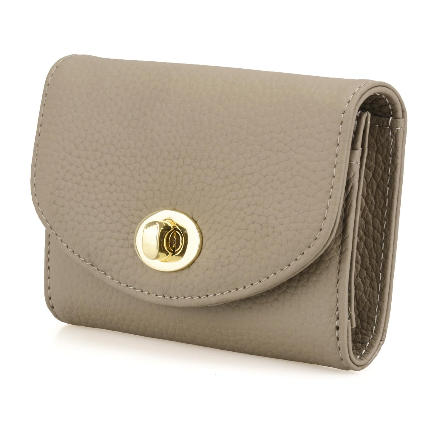 HOTLuxury Quilted Leather Card Holder Wallet Credit Card Holder Wallet Small Wallet Compact Wallet Coin Purse Business Card Holder Gift for Women Gift for Girl (Beige)