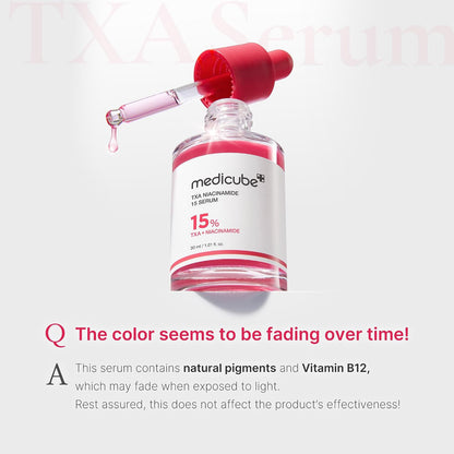 HOTmedicube TXA&Niacinamide 15% Glow Serum | Lightweight Daily Serum - For Uneven Skin Tone, Texture, and After Spot Care, High-Potency Tranexamic Acid 5%, 1.01 fl.oz