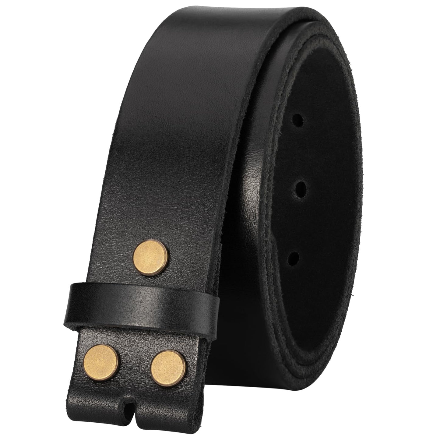 HOTNo Buckle Full Grain Leather Belt Men Women Fits With 1.5 Inch Buckle